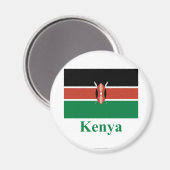 Kenya-Flagge mit Namen Magnet (Vorderseite/Rückseite)