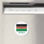 Kenya-Flagge mit Namen Magnet (In Situ (Geschirrspüler))