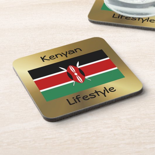 Kenya-Flagge+Text-Untersetzer Untersetzer (Linke Seite)