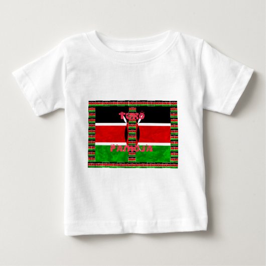 Kenya-Flagge: Tuko Pamoja - Design der Einheit Baby T-shirt (Vorderseite)