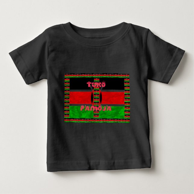 Kenya-Flagge: Tuko Pamoja - Design der Einheit Baby T-shirt (Vorderseite)