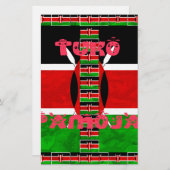 Kenya-Flagge: Tuko Pamoja - Design der Einheit Briefpapier (Vorne/Hinten)