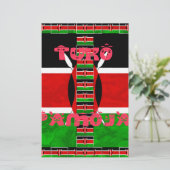 Kenya-Flagge: Tuko Pamoja - Design der Einheit Briefpapier (Stehend Vorderseite)
