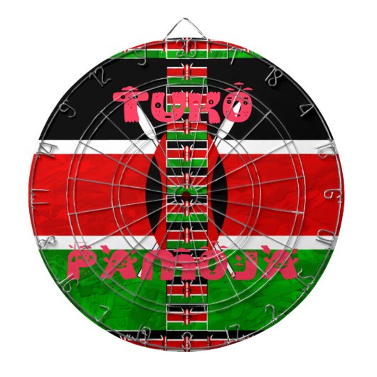 Kenya-Flagge: Tuko Pamoja - Design der Einheit Dartscheibe (vorne)