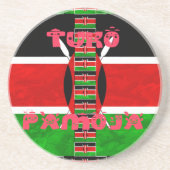 Kenya-Flagge: Tuko Pamoja - Design der Einheit Getränkeuntersetzer (Vorne)