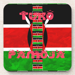Kenya-Flagge: Tuko Pamoja - Design der Einheit Getränkeuntersetzer