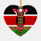 Kenya-Flagge: Tuko Pamoja - Design der Einheit Keramik Ornament (Vorne)