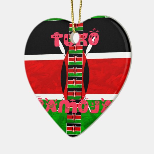Kenya-Flagge: Tuko Pamoja - Design der Einheit Keramik Ornament (Links)