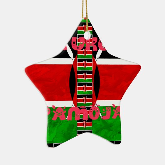 Kenya-Flagge: Tuko Pamoja - Design der Einheit Keramikornament (Rechts)