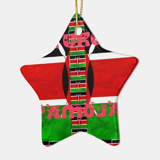 Kenya-Flagge: Tuko Pamoja - Design der Einheit Keramikornament (Links)