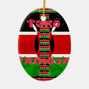 Kenya-Flagge: Tuko Pamoja - Design der Einheit Keramikornament