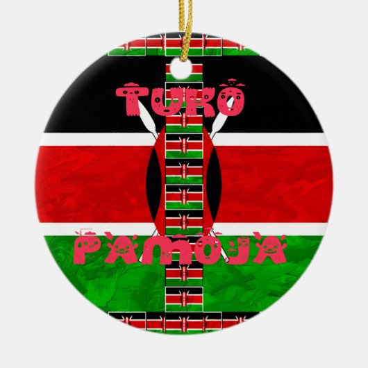 Kenya-Flagge: Tuko Pamoja - Design der Einheit Keramikornament (Vorne)