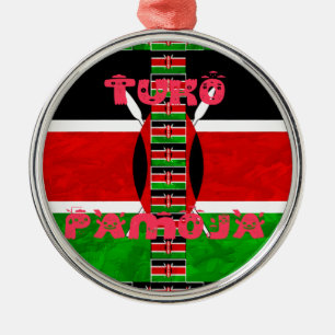 Kenya-Flagge: Tuko Pamoja - Design der Einheit Ornament Aus Metall