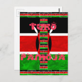 Kenya-Flagge: Tuko Pamoja - Design der Einheit Postkarte (Vorne/Hinten)