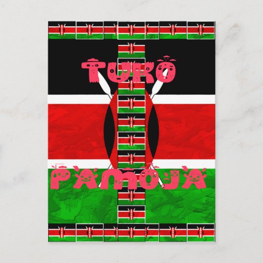 Kenya-Flagge: Tuko Pamoja - Design der Einheit Postkarte (Vorderseite)