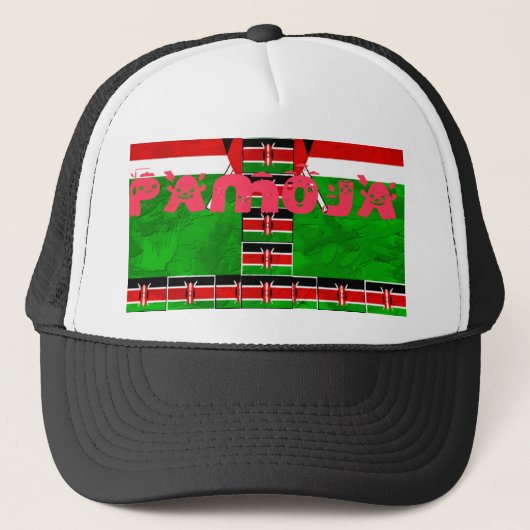 Kenya-Flagge: Tuko Pamoja - Design der Einheit Truckerkappe (Vorderseite)