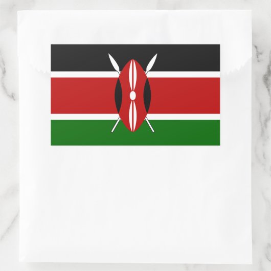 Kenya* Flaggenaufkleber Rechteckiger Aufkleber (Tasche)