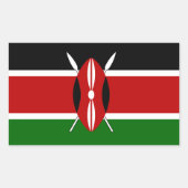 Kenya* Flaggenaufkleber Rechteckiger Aufkleber (Vorderseite)