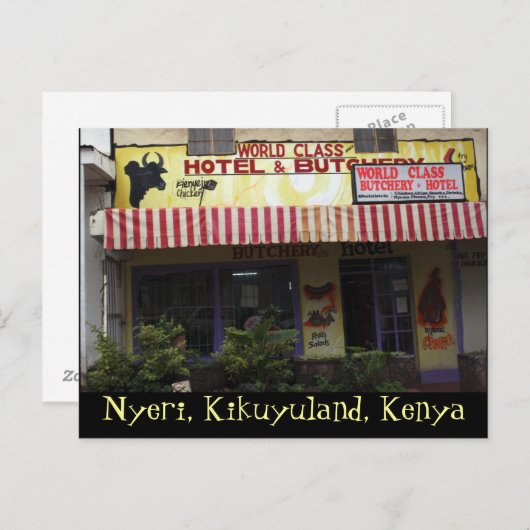 Kenya Funny Sign Postcard Postkarte (Vorne/Hinten)