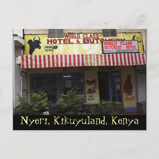 Kenya Funny Sign Postcard Postkarte (Vorderseite)