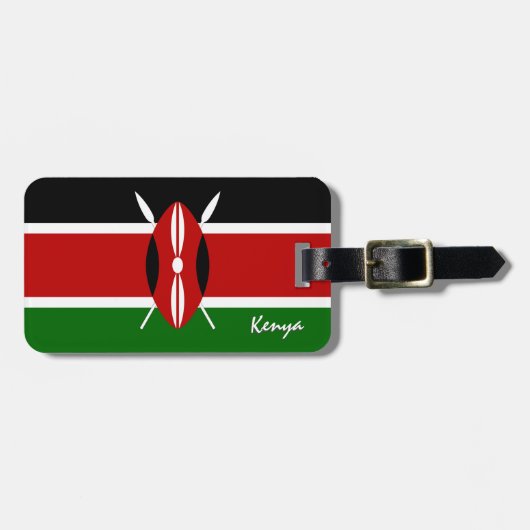 Kenya Gepäcksmarken, patriotische kenianische Flag Gepäckanhänger (Vorderseite horizontal)