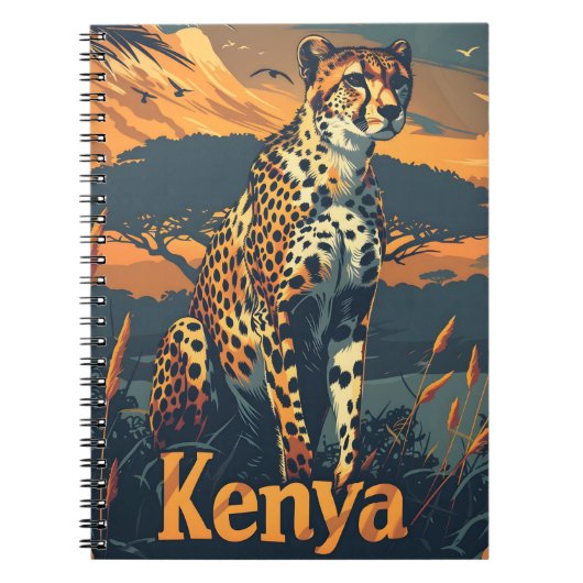 Kenya Gepard Vintage Notizblock (Vorderseite)
