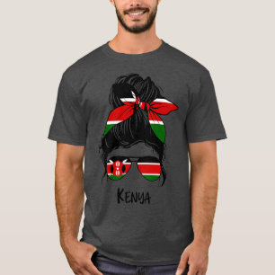 Kenya Girl Kenyan Mädchen Kenya Flagge T-Shirt
