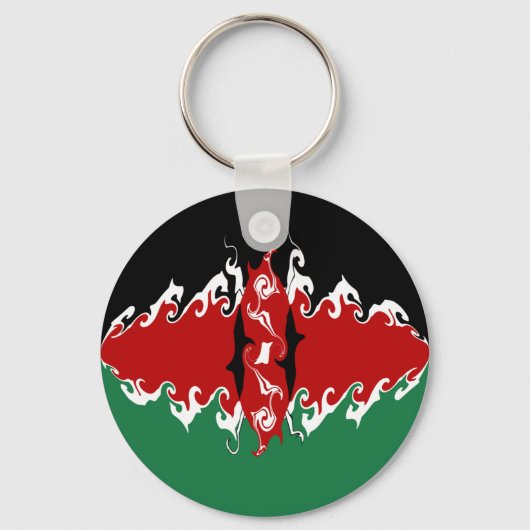 Kenya Gnarly Flag Schlüsselanhänger (Vorderseite)