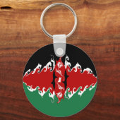 Kenya Gnarly Flag Schlüsselanhänger (Vorderseite)