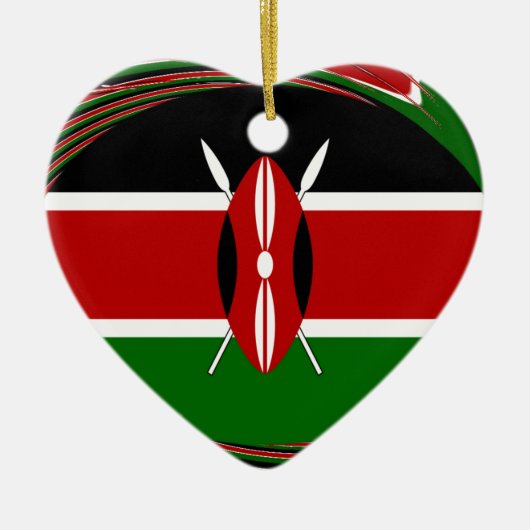 Kenya Hakuna Matata Black Red Green Keramikornament (Vorne)