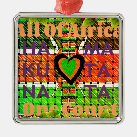 Kenya Hakuna Matata Silbernes Ornament (Vorne)