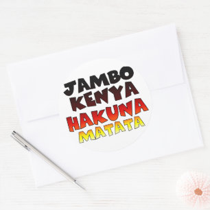 Kenya Hakunamatata Runder Aufkleber