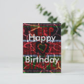 Kenya Happy Birthday Rasta Farben Text Postkarte (Stehend Vorderseite)