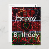 Kenya Happy Birthday Rasta Farben Text Postkarte (Vorne/Hinten)