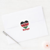 Kenya Heart Flag Runder Aufkleber (Umschlag)