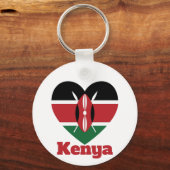Kenya Heart Flag Schlüsselanhänger (Vorderseite)