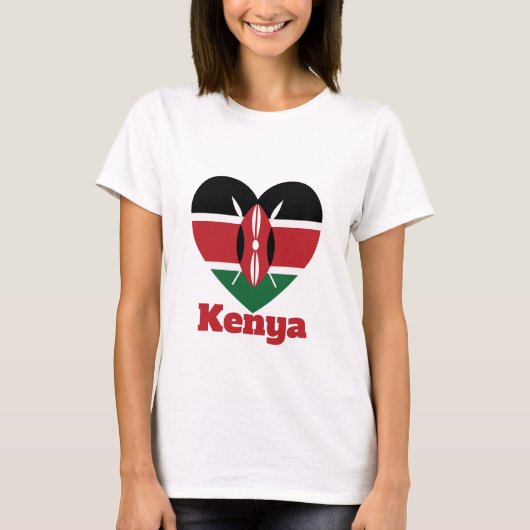 Kenya Heart Flag T-Shirt (Vorderseite)