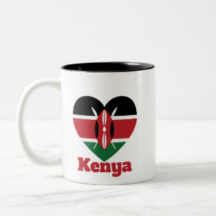 Kenya Heart Flag Zweifarbige Tasse