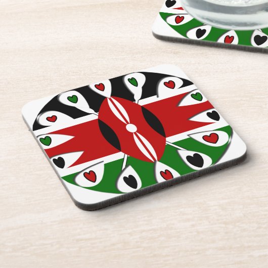 Kenya Hearts Getränkeuntersetzer (Linke Seite)