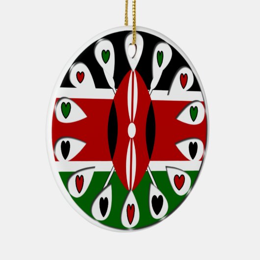 Kenya Hearts Keramik Ornament (Rechts)