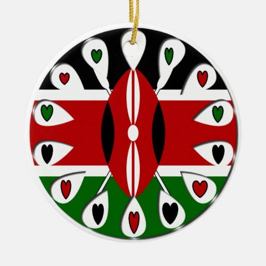 Kenya Hearts Keramik Ornament (Vorne)