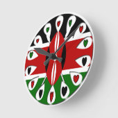 Kenya Hearts Runde Wanduhr (Winkel)