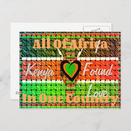 Kenya Ich fand Liebe Postkarte (Vorne/Hinten)