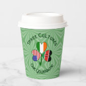 Kenya Ireland USA Shamrock Personalized Text Pappbecher (Vorderseite)