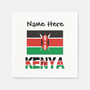Kenya Kenia-Flagge Personalisiert Serviette