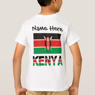 Kenya Kenia-Flagge Personalisierter Name T-Shirt