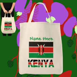 Kenya Kenianische Flagge Grün Personalisiert  Tragetasche