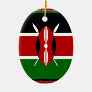 Kenya Kenyan Flags Keramik Ornament