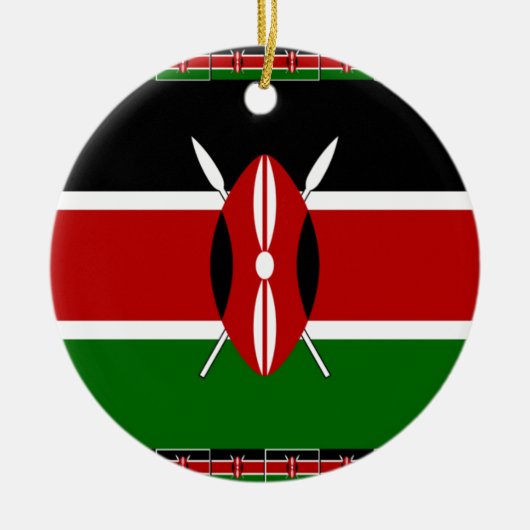 Kenya Kenyan Flags Keramik Ornament (Vorne)