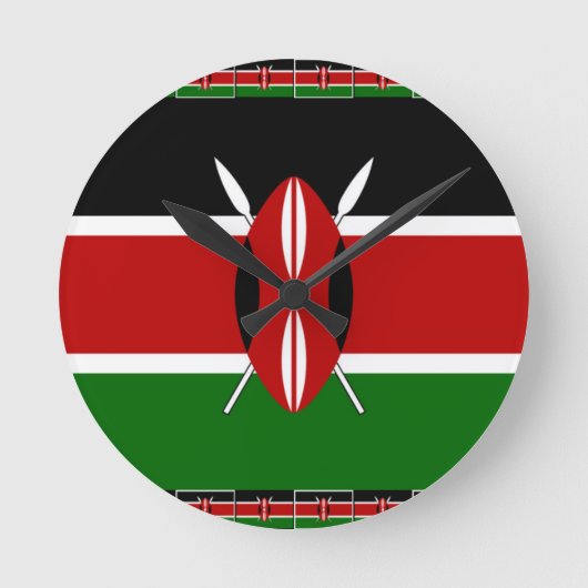 Kenya Kenyan Flags Runde Wanduhr (Vorderseite)